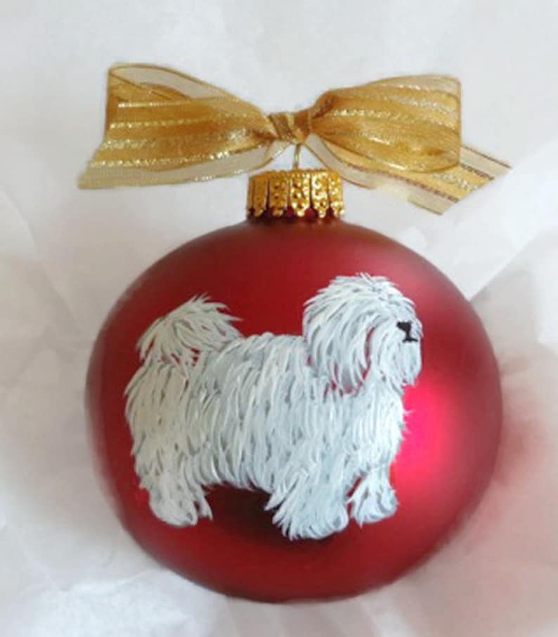 Coton de Tulear Perro Pintado a Mano Adorno de Navidad - Adorno de Navidad Personalizado - Se puede personalizar a partir de la foto (no digital) imagen 1