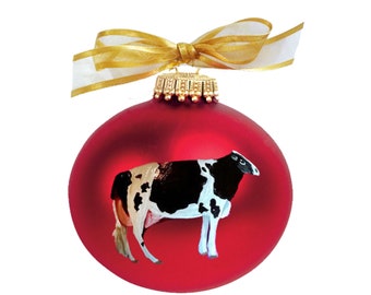 Holstein Cow Hand Painted Christmas Ornament - Personalized Christmas Ornament -  Can Be Custom From Photo (Not Digital)