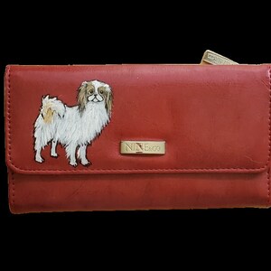 Japanese Chin Lemon Dog Hand Painted Dog  Wallet - Can be from your photo!