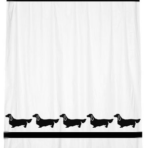 Dachshund Dog Longhair on Shower Curtain Bath Decor  - Your Choice of Color Ribbon Accents