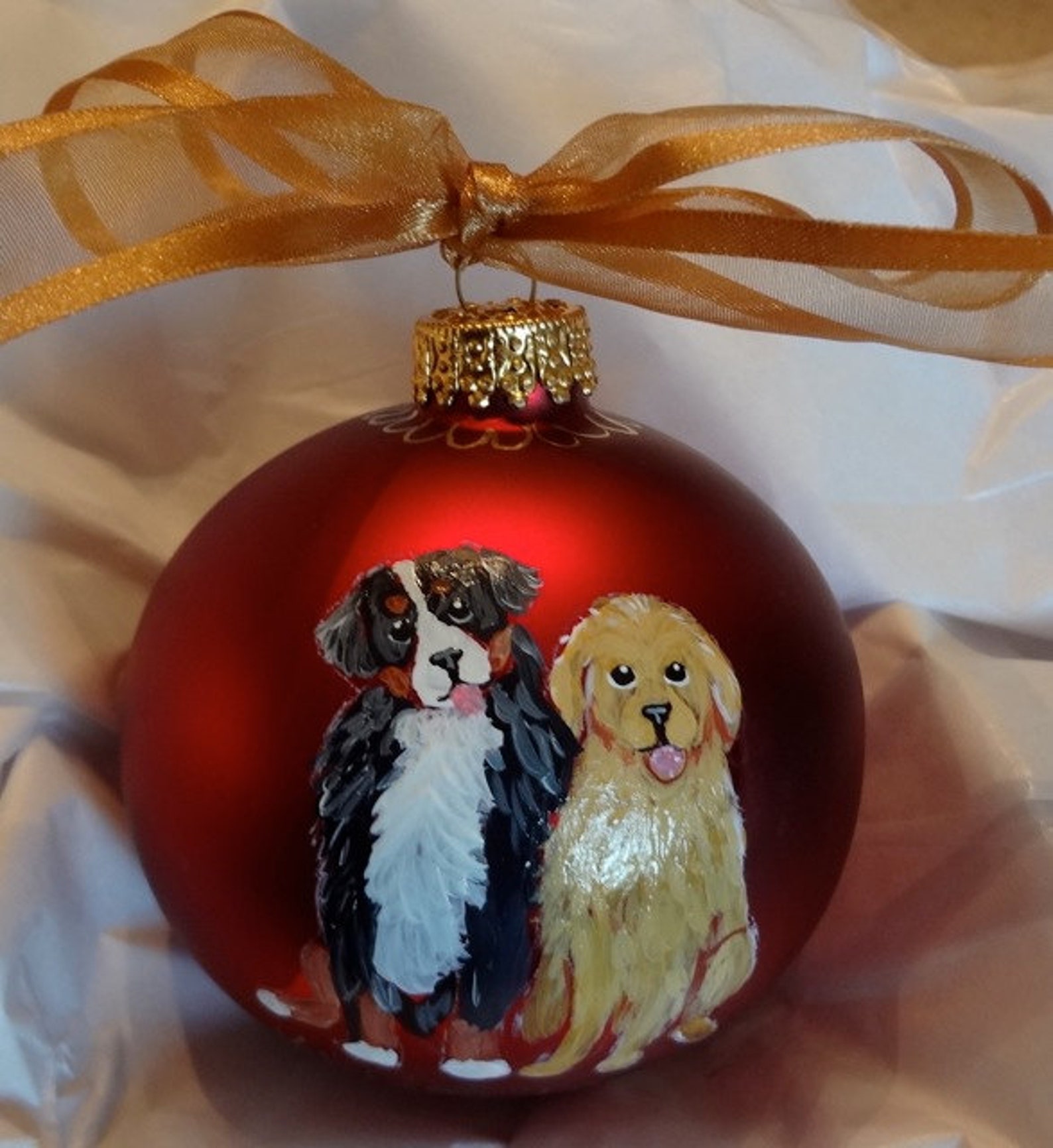 Dog Custom Christmas Ornament From Your Photo Two 2 Dogs Etsy