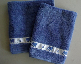 Bulldog Dog Hand Towel - Shower Curtain - In Your Choice of Colors