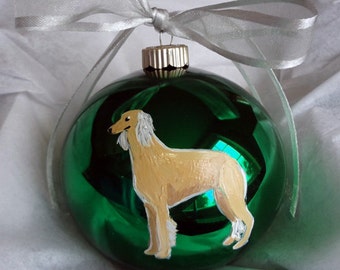 Saluki Dog Hand Painted Christmas Ornament - Personalized Christmas Ornament -  Can Be Custom From Photo (Not Digital)