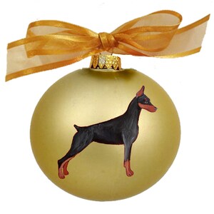 Doberman Dog Hand Painted Christmas Ornament - Personalized Christmas Ornament -  Can Be Custom From Photo (Not Digital)