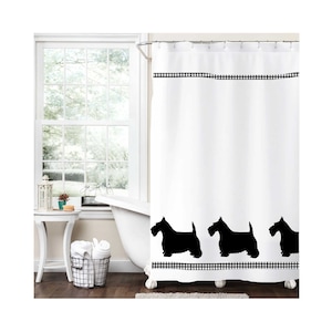 Scottish Terrier Scottie Dog Shower Curtain our original - In Your Choice of Colors - Homemade Custom Decor