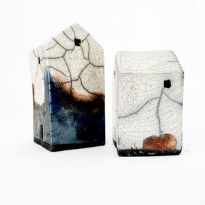 Tiny Abandoned Raku Buildings, &quot;Phenix&quot;- Handmade Ceramics