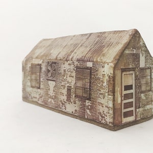 Long & Small Abandoned Warehouse, Ceramic Building with Architectural Imagery image 1