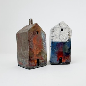 Tiny Abandoned Raku Buildings, &quot;Monark Springs&quot;- Handmade Ceramics