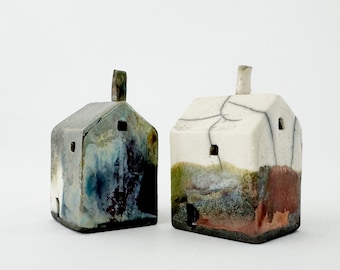 Tiny Abandoned Raku Buildings, "Melva Town"- Handmade Ceramics