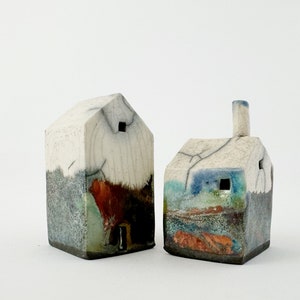 Tiny Abandoned Raku Buildings, Saint Annie, Laclede County Handmade Ceramics image 1