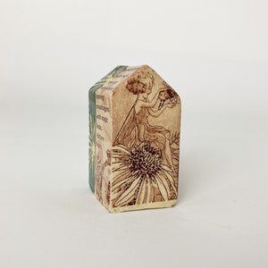 Small Sgrafitto Botanical Ceramic House Magic Keys with Bumblebee Transfer Imagery Art House Hand Made Ceramics image 2