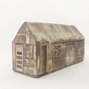 Long & Small Abandoned Warehouse, Ceramic Building with Architectural Imagery image 4