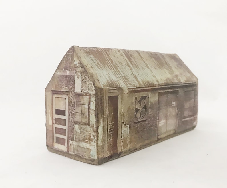 Long & Small Abandoned Warehouse, Ceramic Building with Architectural Imagery image 4