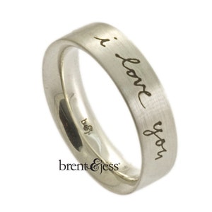 The Handwriting Ring in Sterling Silver Personalized and handcrafted With Your Handwriting image 1