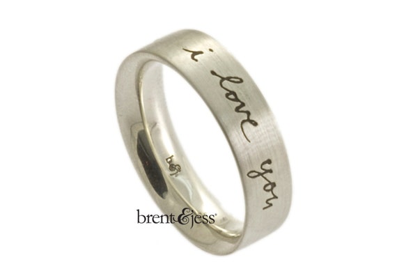 The Handwriting Ring in Sterling Silver Personalized and handcrafted With Your Handwriting