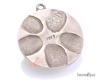 Bronze Ornament Custom Family Disc with up to 5 Fingerprints