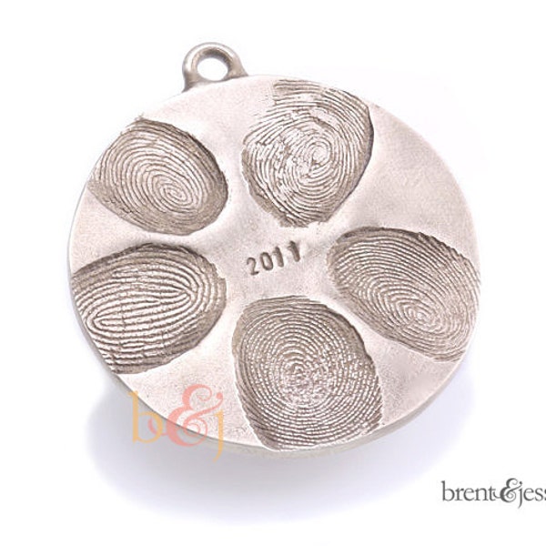 Bronze Ornament Custom Family Disc with up to 5 Fingerprints