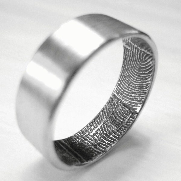 Custom Fingerprint wedding band ring