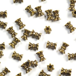 3x5mm Solid Antiqued Brass Tiny Hourglass Beads Findings Spacers - 24