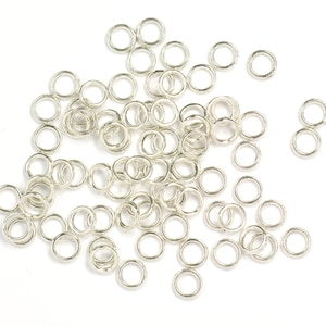 Silver Plated Pewter 6mm Closed Jump Rings 18g  - 50