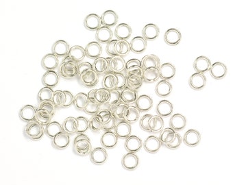 Silver Plated Pewter 6mm Closed Jump Rings 18g  - 50