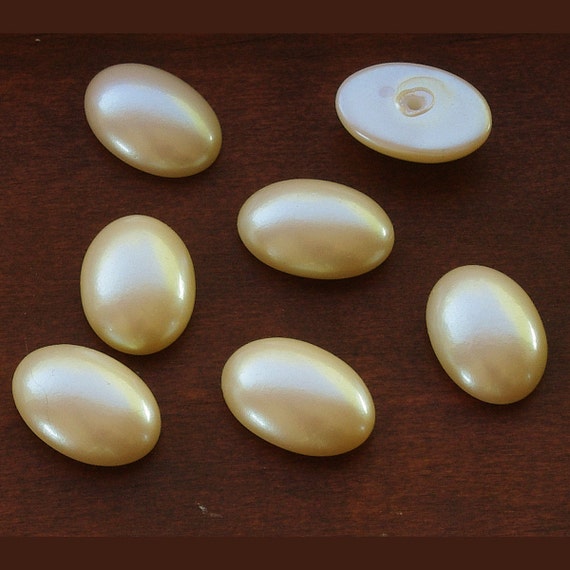 Quality Faux Pearl Oval Cabochons Costume Jewelry Repair or Creation 13x18mm Ivory - 6