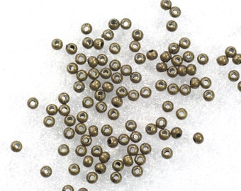 Einfache schlichte Bronze vergoldet Zinn Spacer Perlen 3mm - 200