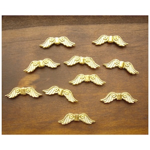 Goldplated Pewter Angel Wings Beads 23mm - 16