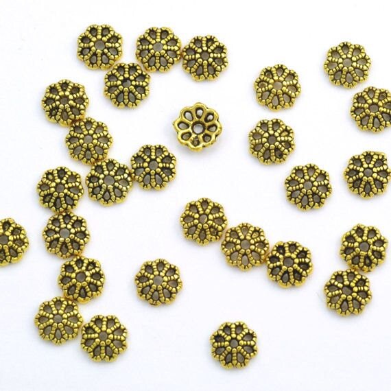 Brass Leaf Bead Caps, Nature Beads Cap, Leaf Findings, USA Made, 24PCS 