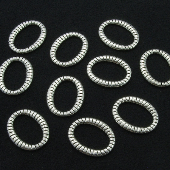 20 Silver Plated Solid Twist 16mm Connector Rings