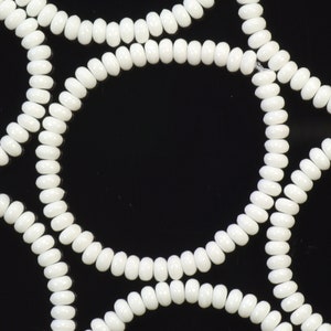 4mm White Smooth Rondelles Czech Glass Beads - 50