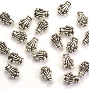 Fancy Connector Beads Antiqued Silver Plated Pewter 9x7mm - 16