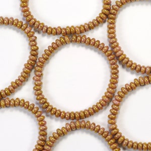 4mm Opaque Pink Rose Gold Topaz Rondelles Czech Glass Beads - 50