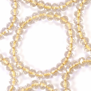 5x7mm Bronze Lined Crystal Faceted Donut Rondelles Czech Glass Beads - 25