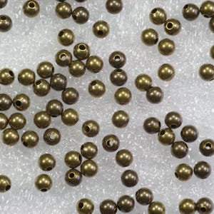 3mm Seamless Solid Antiqued Brass Round Beads - 100