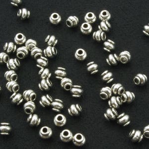 4mm Bali Style Oxidized Silver Plated Pewter Spacer Beads 4mm  - 50