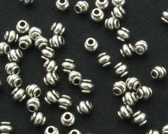 4mm Bali Style Oxidized Silver Plated Pewter Spacer Beads 4mm  - 50