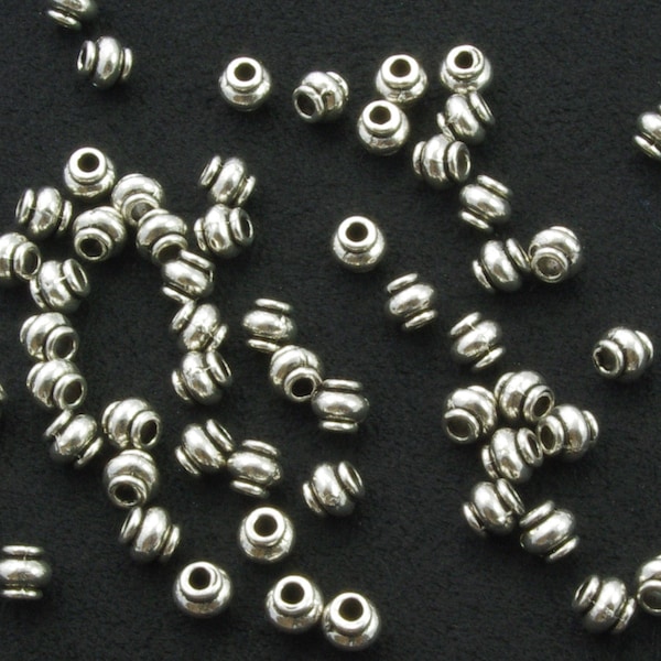 4mm Bali Style Oxidized Silver Plated Pewter Spacer Beads 4mm  - 50