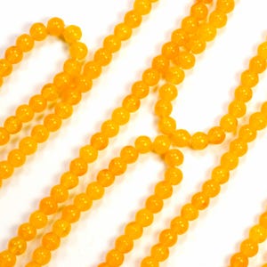 4mm Orange Opaline Round Druk Czech Glass Beads - 50