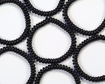 4mm Jet Black Smooth Rondelles Czech Glass Beads - 50