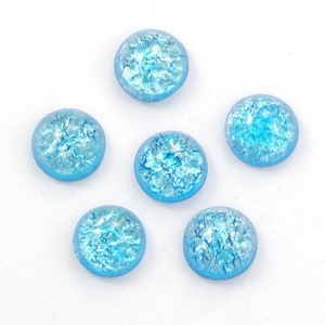 9mm Light Icy Blue Aqua Opal Czech Glass Round Cabochons