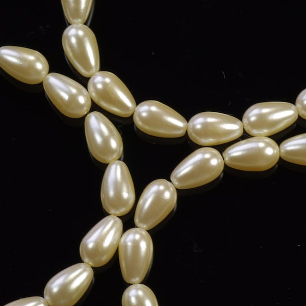 9x6mm Teardrop Pearl Beads High Grade Imitation Cultura Color - 20 Pieces