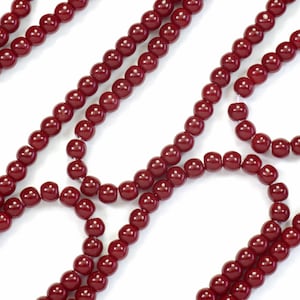 4mm Dark Red Oxblood Round Czech Glass Druk Beads - 50