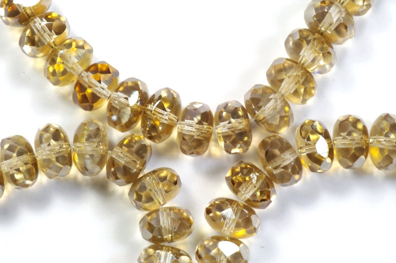 Crystal Celsian Czech Glass Fire Polish Rondelle Beads 6x10mm | Etsy