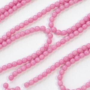 4mm Opaque Pink Round Czech Glass Druk Beads - 50