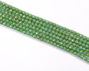 Green Turquoise Picasso Czech Glass Fire Polish Beads 6mm 25 - Etsy