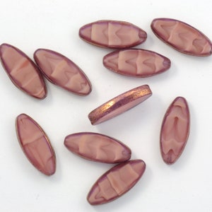 Satijnroze roze Givre brons Picasso tsjechische glazen tafelgeslepen spindelkralen 20 mm