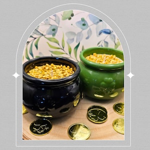 Pot o' Gold – Irish Springs or Irish coffee Scent – Lucky Green Soy Candle – Spring Decor