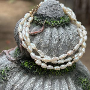 Freshwater Pearl Bracelet | June Birthstone | 14K Gold Accents & Clasp | Classic Elegance | The Gift of Purity, Wisdom, Emotional Healing