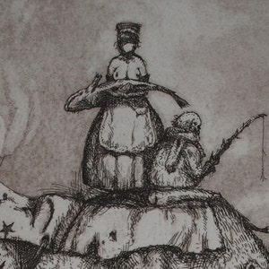 Original Aquatint Etching Three Strikes image 2